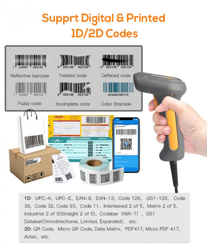 DPM qr code 1D 2D Industrial IP65 high speed Handheld Barcode Scanner