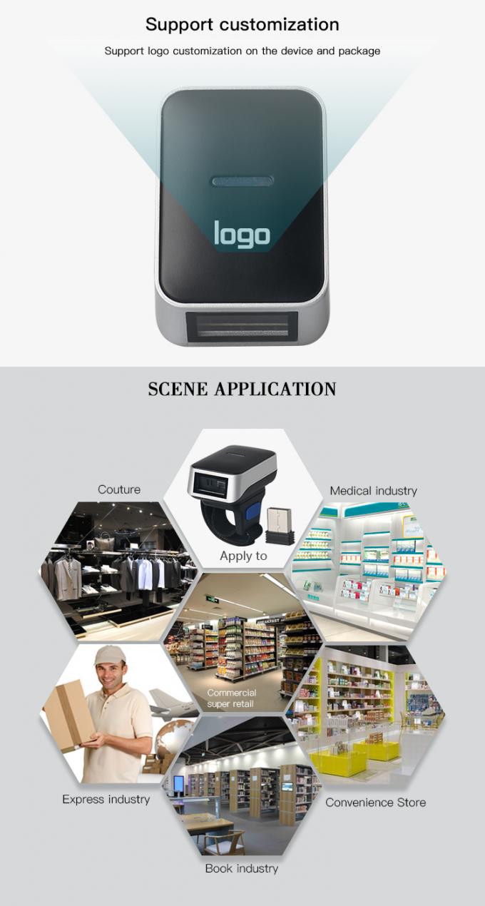 Mini Scan Type 32 Bit CPU Wireless Barcode Scanner DI9010-1D