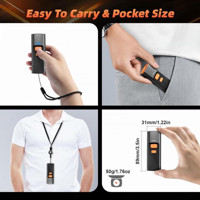 2D Wireless Portable Barcode Scanner Portable mini bar code reader with