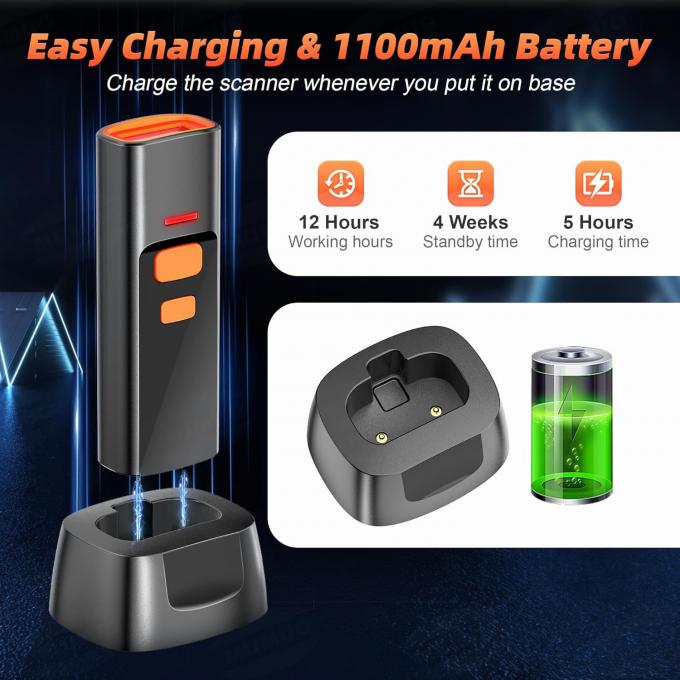 2D Wireless Portable Barcode Scanner Portable mini bar code reader with
