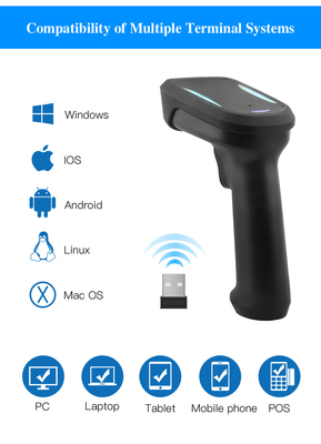 USB Cable Handheld 2D Barcode Scanner Wired 640x480 Resolution Anti-Drop