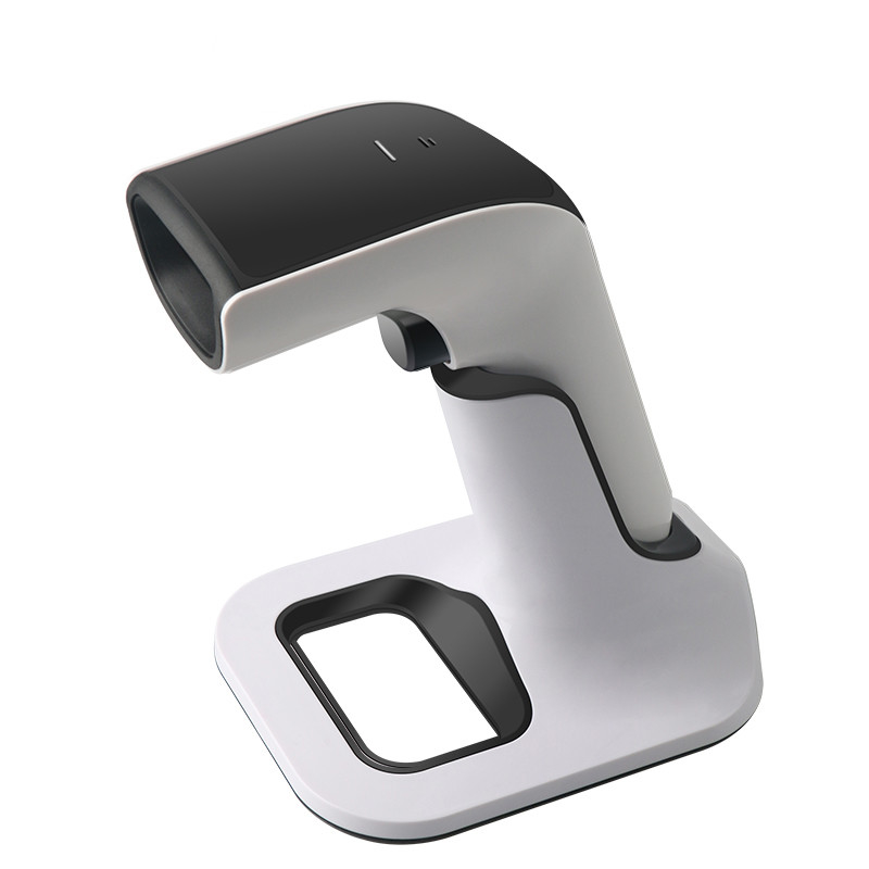 2D QR Bar Code Reader Bluetooth Wireless 2.4G Barcode Scanner With Charging Stand 2200mAh Battery